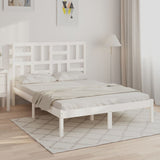 Bed Frame without Mattress White Solid Wood 135x190 cm Double