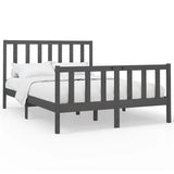 Bed Frame without Mattress Grey 150x200 cm King Size Solid Wood Pine