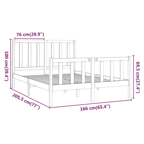 Bed Frame Without Mattress Solid Wood Pine