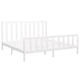 Bed Frame without Mattress White 200x200 cm  Solid Wood Pine