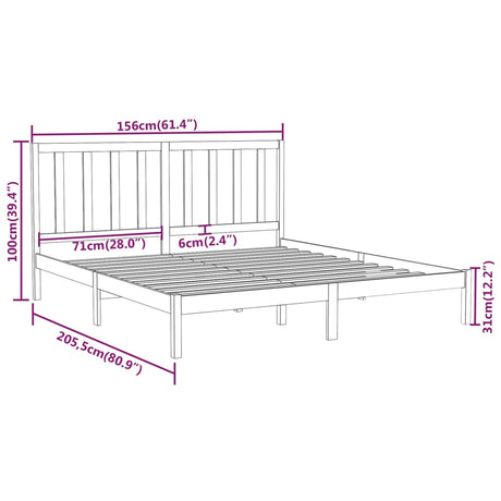 Bed Frame Without Mattress King Size Solid Wood