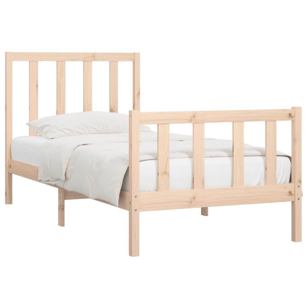 Bed Frame without Mattress 90x200 cm Solid Wood