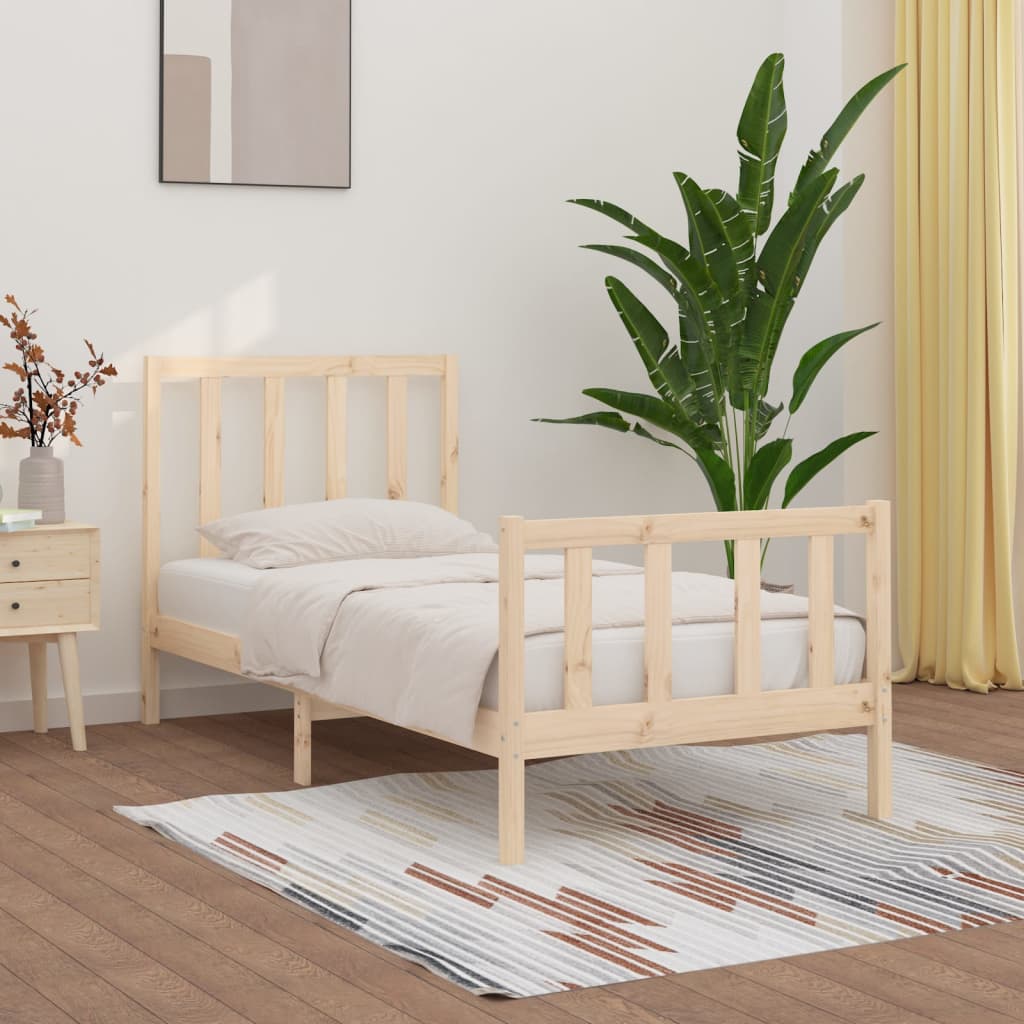 Bed Frame without Mattress 90x200 cm Solid Wood