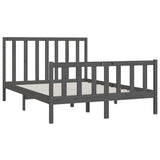 Bed Frame without Mattress Grey 150x200 cm King Size Solid Wood