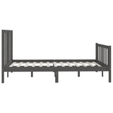Bed Frame without Mattress Grey 150x200 cm King Size Solid Wood