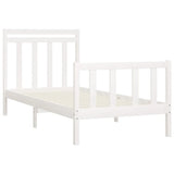 Bed Frame without Mattress White Solid Wood Pine 100x200 cm