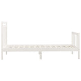 Bed Frame without Mattress White Solid Wood Pine 100x200 cm