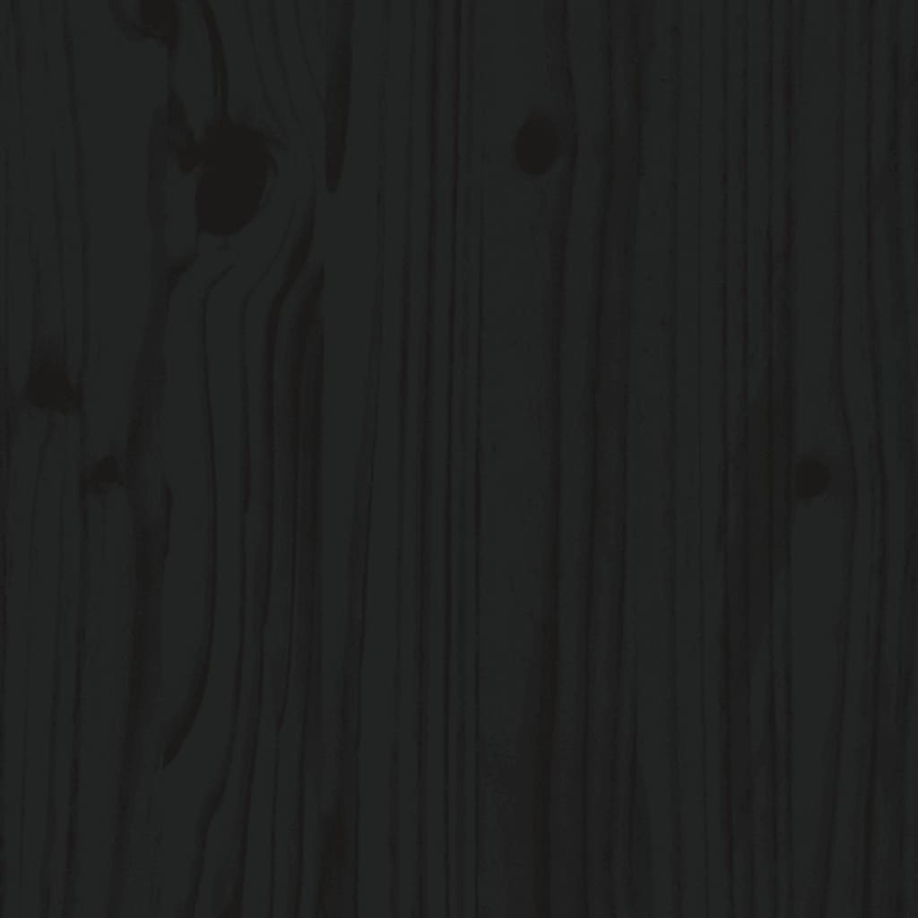 Bed Frame without Mattress Black Solid Wood Pine 100x200 cm
