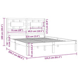 Bed Frame Without Mattress King Size Solid Wood Pine