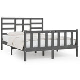 Bed Frame without Mattress Grey 150x200 cm King Size Solid Wood