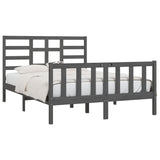 Bed Frame without Mattress Grey 150x200 cm King Size Solid Wood