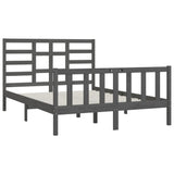 Bed Frame without Mattress Grey 150x200 cm King Size Solid Wood