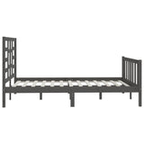 Bed Frame without Mattress Grey 150x200 cm King Size Solid Wood