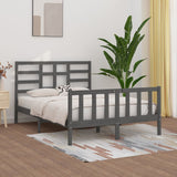 Bed Frame without Mattress Grey 150x200 cm King Size Solid Wood