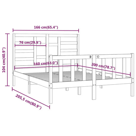 Bed Frame Without Mattress Solid Wood Pine