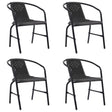 Garden Chairs 8 Pcs Plastic Rattan And Steel 110 Kg