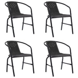 Garden Chairs 8 Pcs Plastic Rattan And Steel 110 Kg