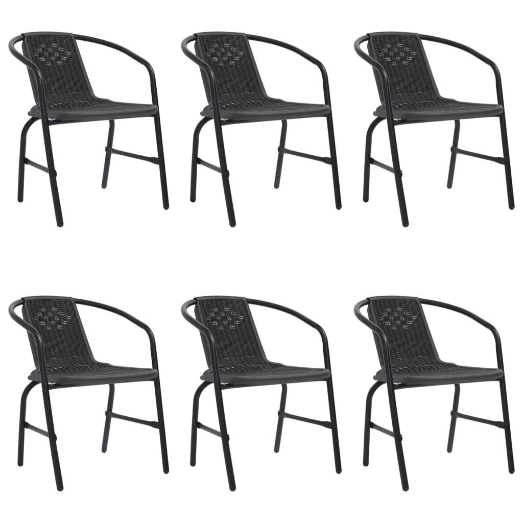 Garden Chairs 8 Pcs Plastic Rattan And Steel 110 Kg
