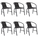 Garden Chairs 8 Pcs Plastic Rattan And Steel 110 Kg