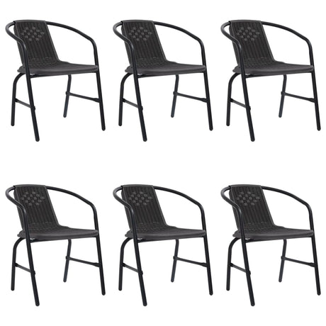 Garden Chairs 8 Pcs Plastic Rattan And Steel 110 Kg