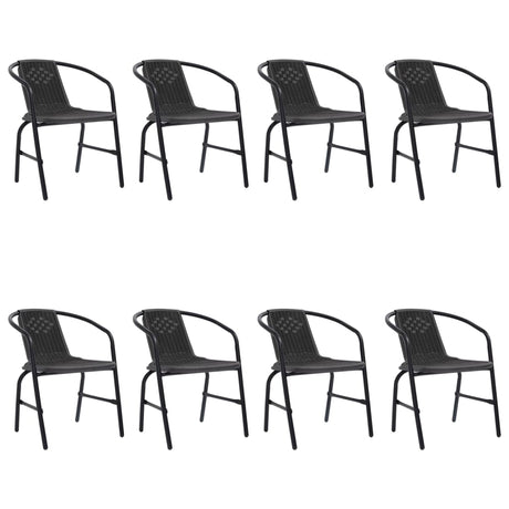 Garden Chairs 8 Pcs Plastic Rattan And Steel 110 Kg