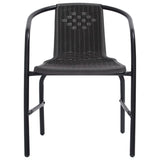 Garden Chairs 8 Pcs Plastic Rattan And Steel 110 Kg