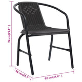 Garden Chairs 8 Pcs Plastic Rattan And Steel 110 Kg