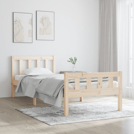 810661  Bed Frame Without Mattress Solid Wood