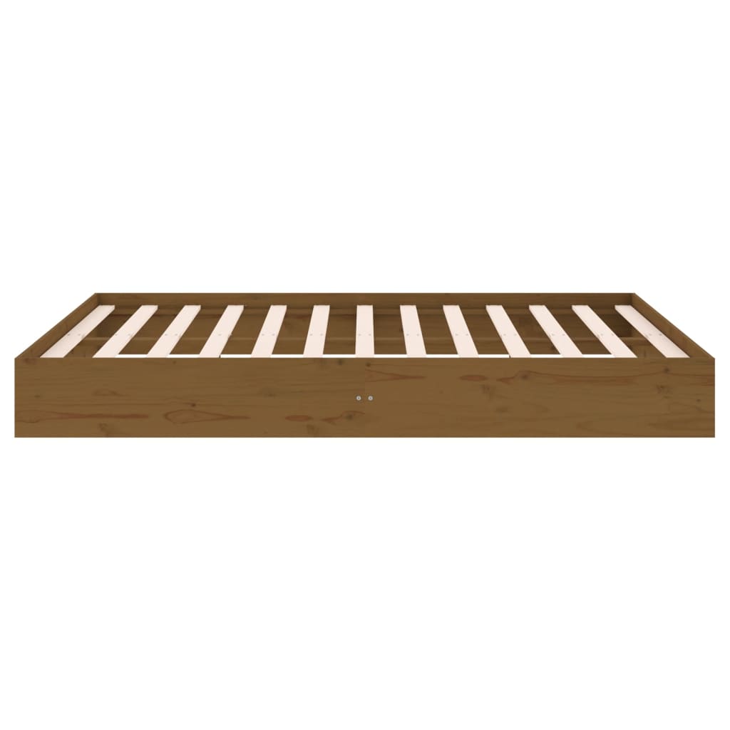Bed Frame without Mattress Honey Brown Solid Wood 150x200 cm King Size