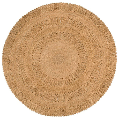 Area Rug Hand-Braided Jute Round