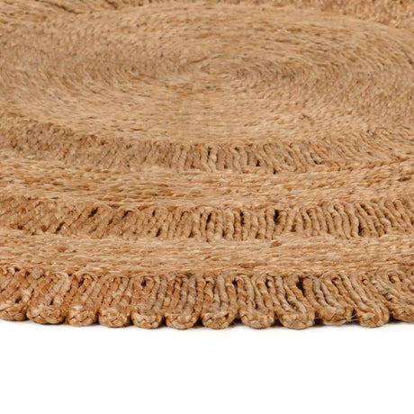 Area Rug Hand-Braided Jute Round