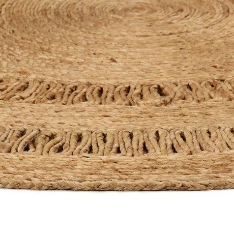 Area Rug Hand-Braided Jute Round