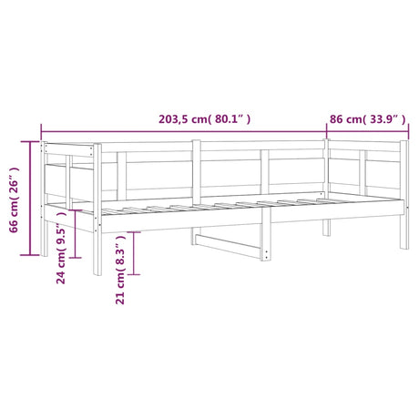 Day Bed Without Mattress Solid Wood Pine