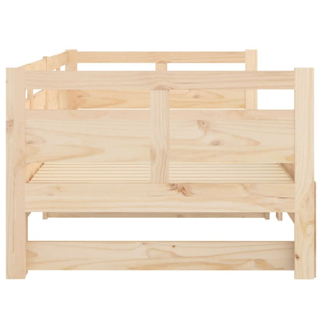 Pull-Out Day Bed Without Mattress Solid Wood Pine 2X(90X200) Cm