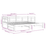Pull-Out Day Bed Without Mattress Solid Wood Pine 2X(90X200) Cm