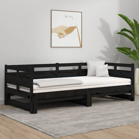 Pull-Out Day Bed Without Mattress Solid Wood Pine 2X(90X200) Cm