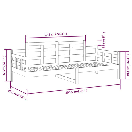 Day Bed Without Mattress Solid Wood Pine Single