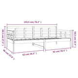 Day Bed Without Mattress Solid Wood Pine Single