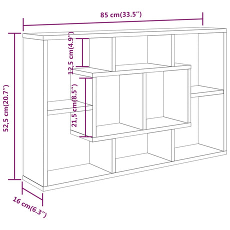 Wall Shelf 85X16X52.5 Cm Engineered Wood