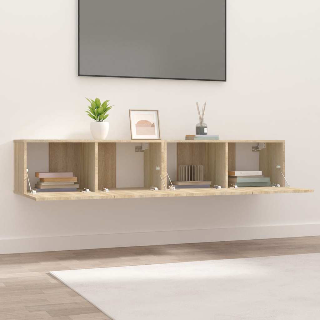 Tv Cabinets 2 Pcs 80X30X30 Cm Engineered Wood