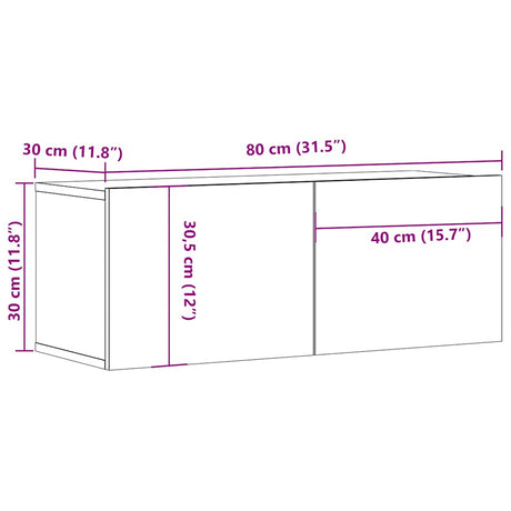 Tv Cabinets 2 Pcs 80X30X30 Cm Engineered Wood