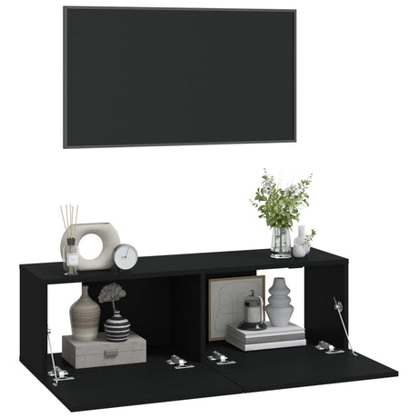 Wall Tv Cabinets 2 Pcs 100X30X30 Cm Engineered Wood