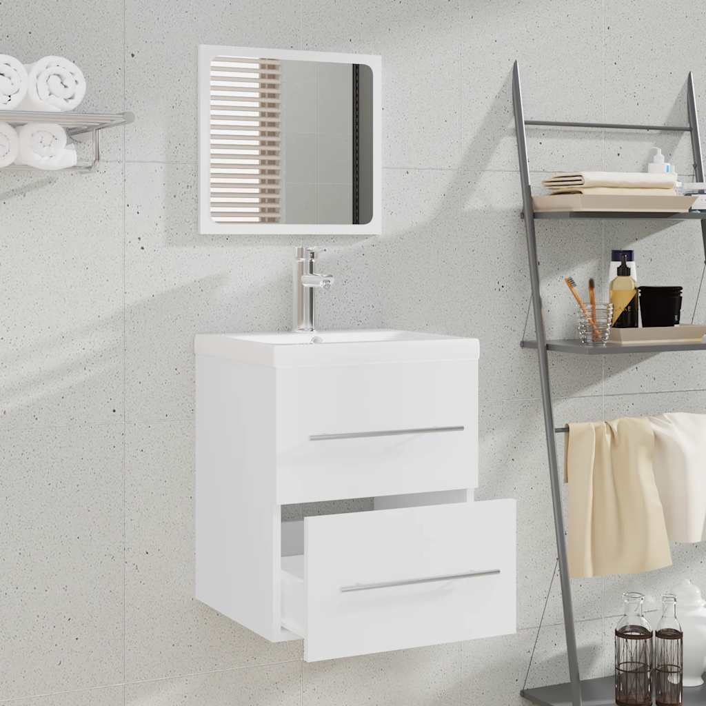 Bathroom Cabinet With Mirror 41X38.5X48 Cm Engineered Wood