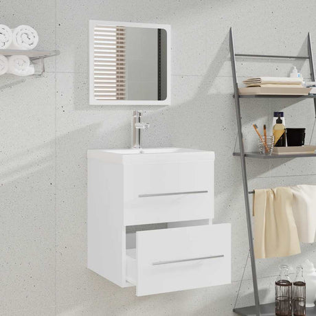 Bathroom Cabinet With Mirror 41X38.5X48 Cm Engineered Wood