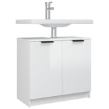 Bathroom Cabinet High Gloss White 64.5x33.5x59cm Engineered Wood