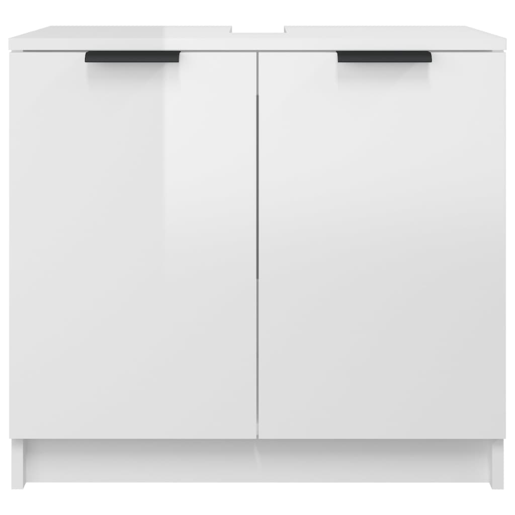 Bathroom Cabinet High Gloss White 64.5x33.5x59cm Engineered Wood
