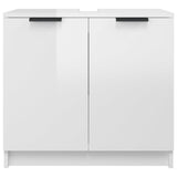 Bathroom Cabinet High Gloss White 64.5x33.5x59cm Engineered Wood