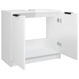 Bathroom Cabinet High Gloss White 64.5x33.5x59cm Engineered Wood