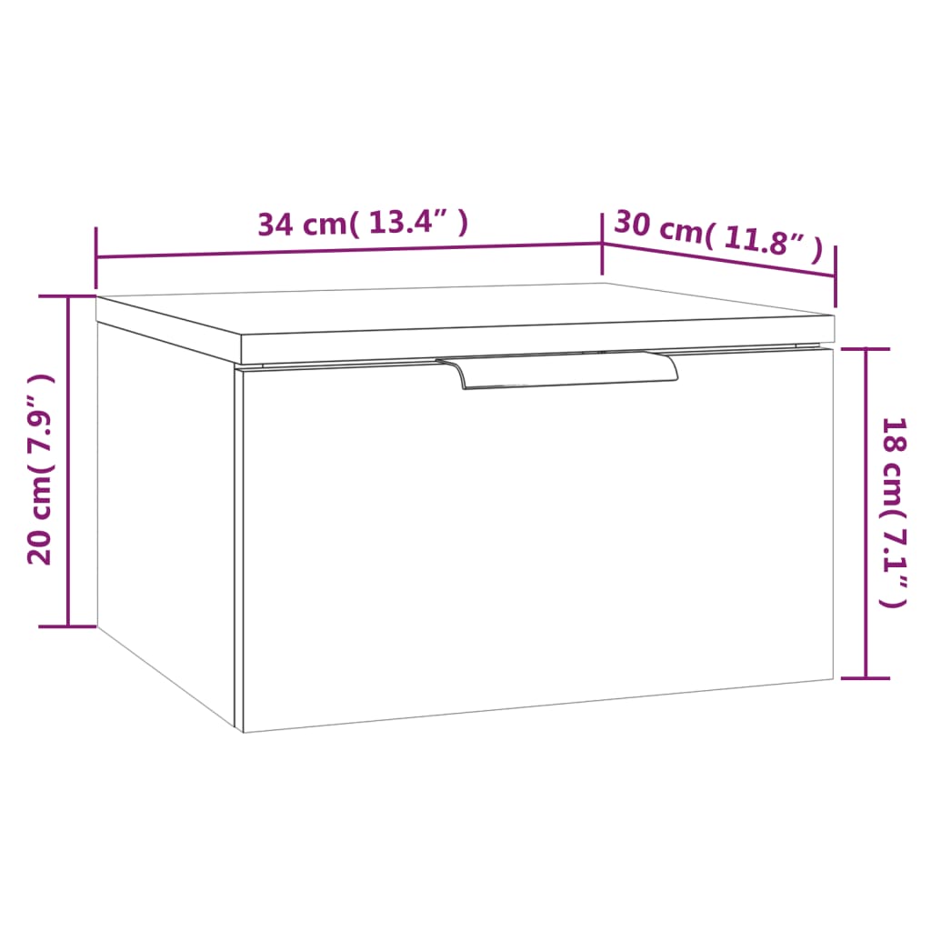 Wall-Mounted Bedside Cabinets 2 Pcs 34X30X20 Cm