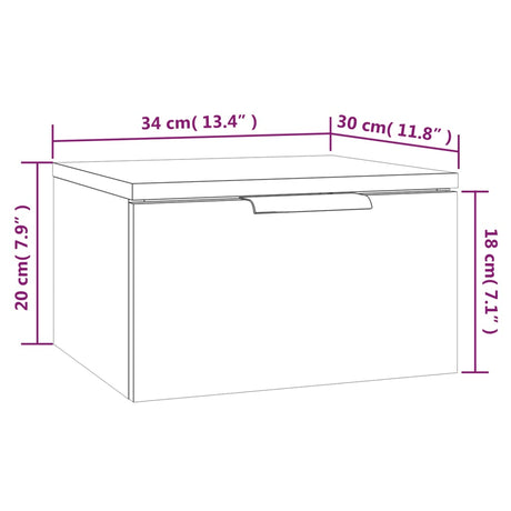 Wall-Mounted Bedside Cabinets 2 Pcs 34X30X20 Cm